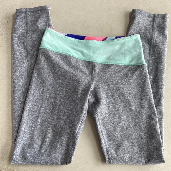 Ivivva Lululemon Heathered Slate Ambition Quilt Skinny Dedication Pants Size 14 - Picture 12 of 12